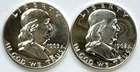 1962, 1963 Franklin Half Dollar, Proof, Uncertified, NR