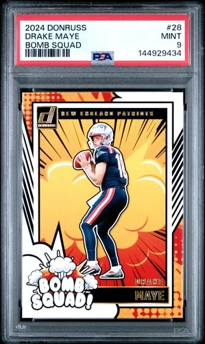 2024 PANINI DONRUSS BOMB SQUAD #28 DRAKE MAYE ROOKIE RC PSA 9