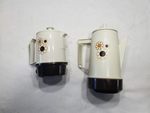 1970's Regal Poly Perk Electric Coffee Pot Percolators 2-4 And 4-8 Cup.