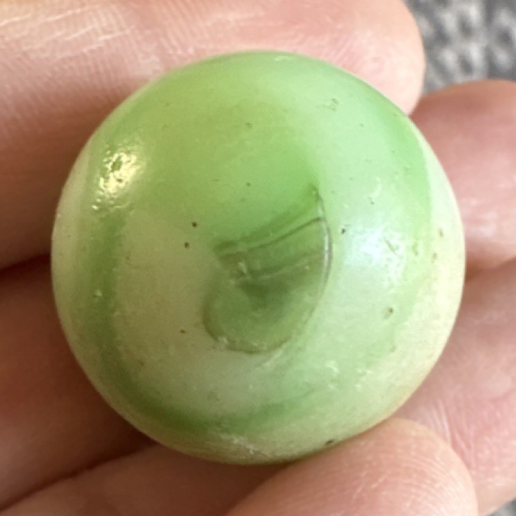 Green Glass Toy Marble Swirl Style Collectible Game Marble, Age 17 Years & Up