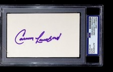 Carney Lansford - Index Card Autograph  - PSA Tallboy Holder - 85738704
