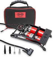 Heyner Premium FußPumpe Mit Manometer 2-Zylinder