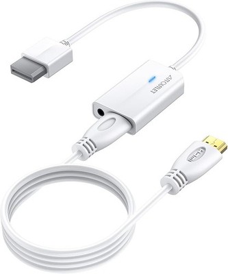 AUTOUTLET Wii HDMI Adapter, 1080P/720P Wii zu HDMI Konverter mit 3,5mm Video