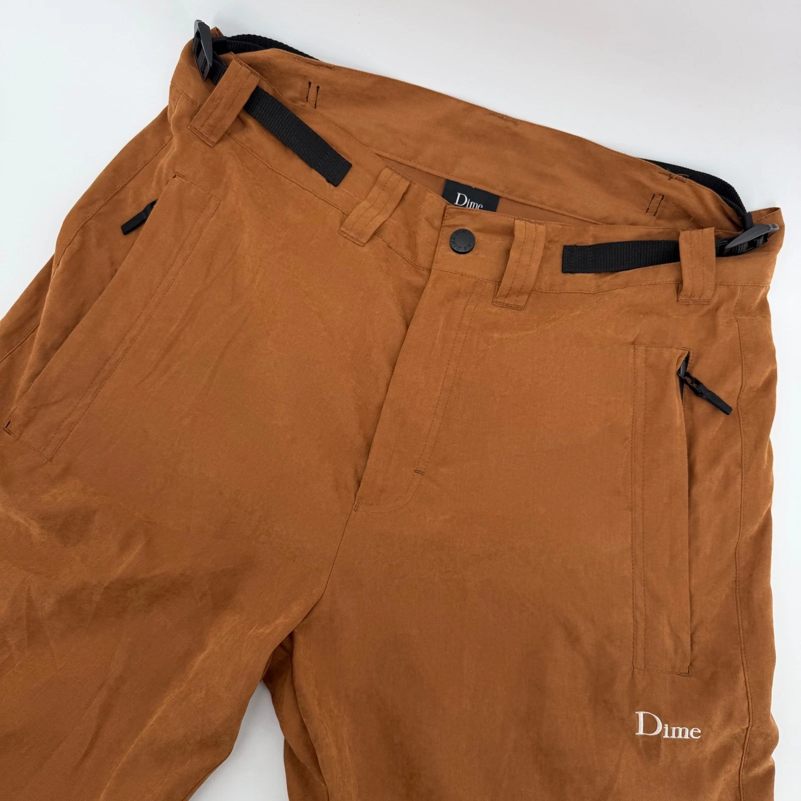 Dime Cargo Pants Men Medium Brown Integrated Belt Utility Skate Gorpcore