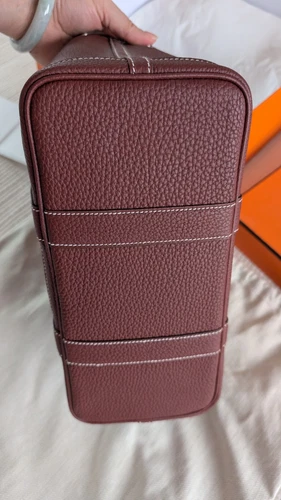 Authentic Hermes Garden Party 30 Bag Negonda Leather Rouge H SHW Used - Picture 14 of 24