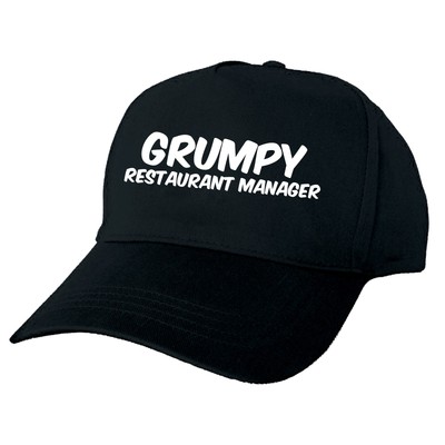 Bedruckte GRUMPY RESTAURANT MANAGER KAPPE - einfaches Design, große Haltung - UK-Bestand
