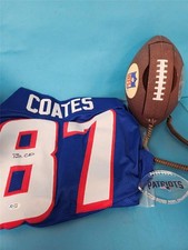 NEW ENGLAND PATRIOTS COLLECTORS LOT SIGNED COATES JERSEY FOOTBALL PHONE PLAQUE