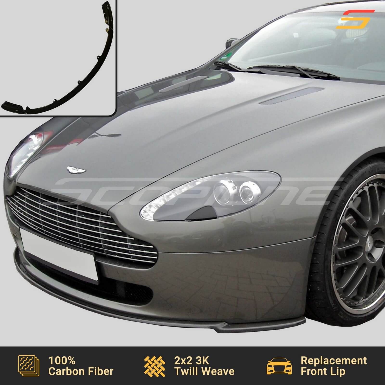 Scopione Carbon Front V-Style Lip Splitter for Aston Martin 06-13 V8 Vantage