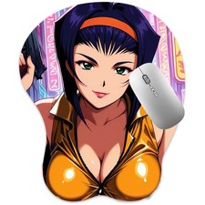 3D Mousepad Oppai Mouse pad with Wrist Rest Pain Relief Anime Manga pad Faye
