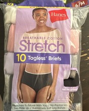 Hanes Breathable Cotton Stretch Tagless Briefs Value Pack Size 6/M