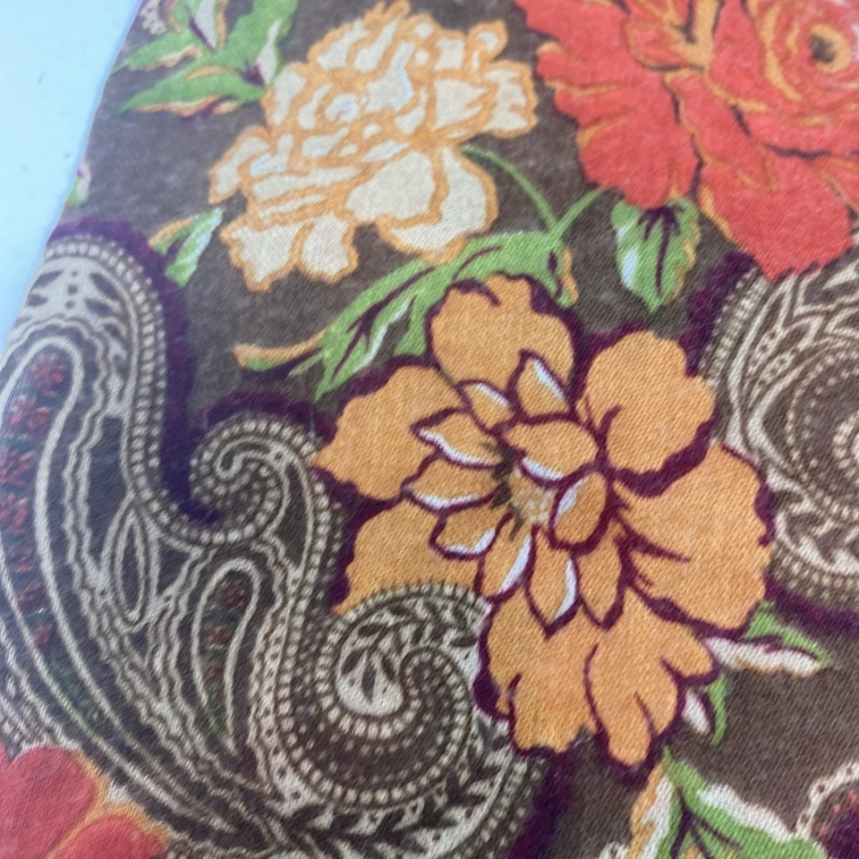 Bufanda rectangular original vintage Elorian 48”x9” borgoña cachemira floral Foto 4 de 4