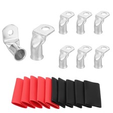 8pcs 3/0 Awg 90  Bent Copper Lugs Battery Cable Ends, 3/0 Gauge 3/8" Stud Bat...