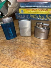 Lot 3 Vintage Pocket Cigarette Lighters Continental Ronson Scripto