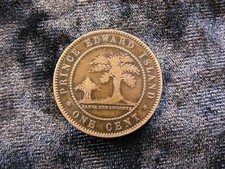 old world coin CANADA Prince Edward Island large cent 1871 KM4 Victoria (408)