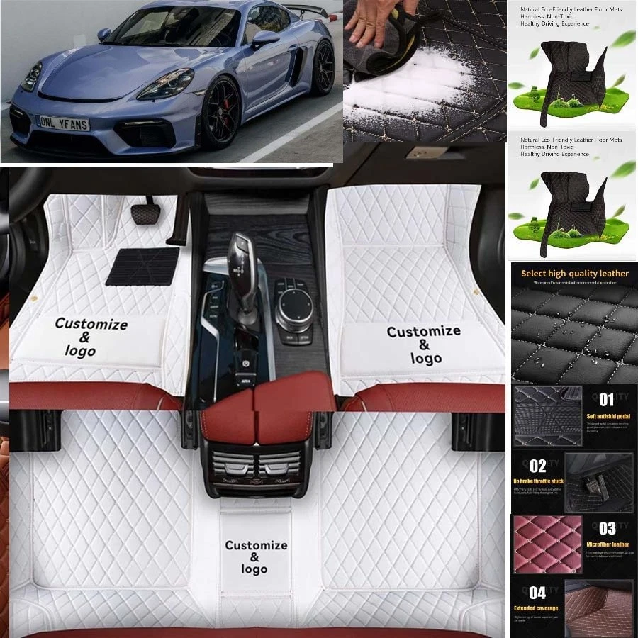 For Porsche Cayman Car Floor Mats Floor Liners Car Carpet Guard Customizable Foto 2 de 4