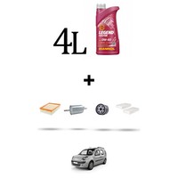 Hoffcar Set Service 4 Filter Und 4L ÖL FüR Renault Kangoo II 1.6 8V 64Kw Von