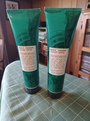 2 Bottles Of Five Deep Breaths Body Cream Eucalyptus Tea Tree Relaxing Formula 