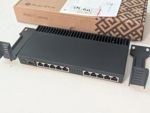 MikroTik Router 10 Port Gigabit RB4011iGS+RM 10GbE SFP+ Ports POE - NEW Inc VAT