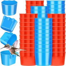 100 Pcs Cage Cup Bird Cage Feeder Chicken Feeding Bowl Hanging Food and Water Co
