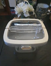 5L Portable Ice Cube Storage Bin, Clear Ice Bucket with Lid & Tong