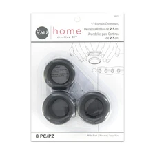 Dritz Curtain Grommets, 1 25 mm Inner Diameter, Heavy-Duty Plastic, Black