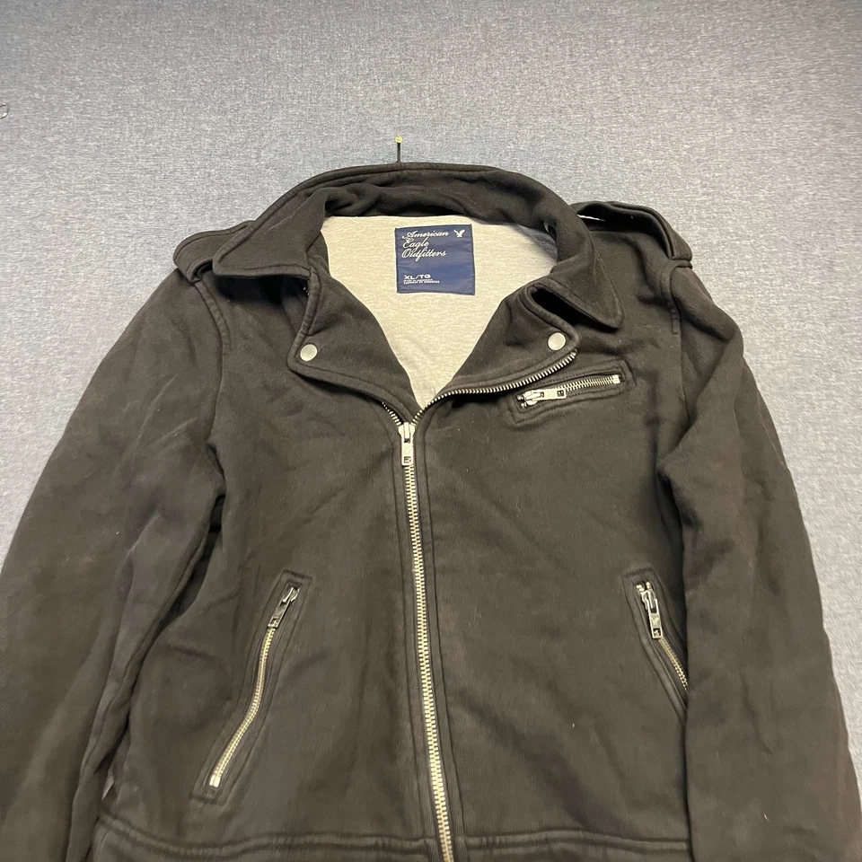 Женская мотоциклетная куртка American Eagle Outfitters размер XL черная с подкладкой на молнии - Изображение 2 из 4