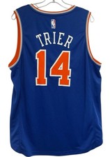 Fanatics N.Y. Knicks #14 Allonzo Trier Sz Large Blue Basketball Jersey (H8) EUC