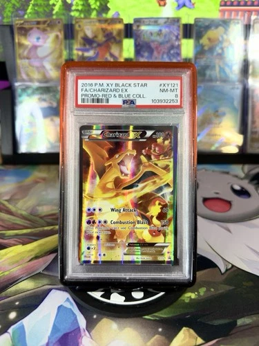 PSA 8 CHARIZARD EX (FA) 2016 XY PROMO RED BLUE COLLECTION [WITH GUARD]