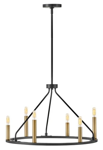 Lark 83155 Lazlo 6 Light 24"W Ring Chandelier - Black - Picture 2 of 3