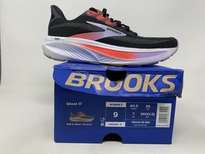 Women's Brooks Ghost 17, Black/Purple/Coral, 9 B Medium US