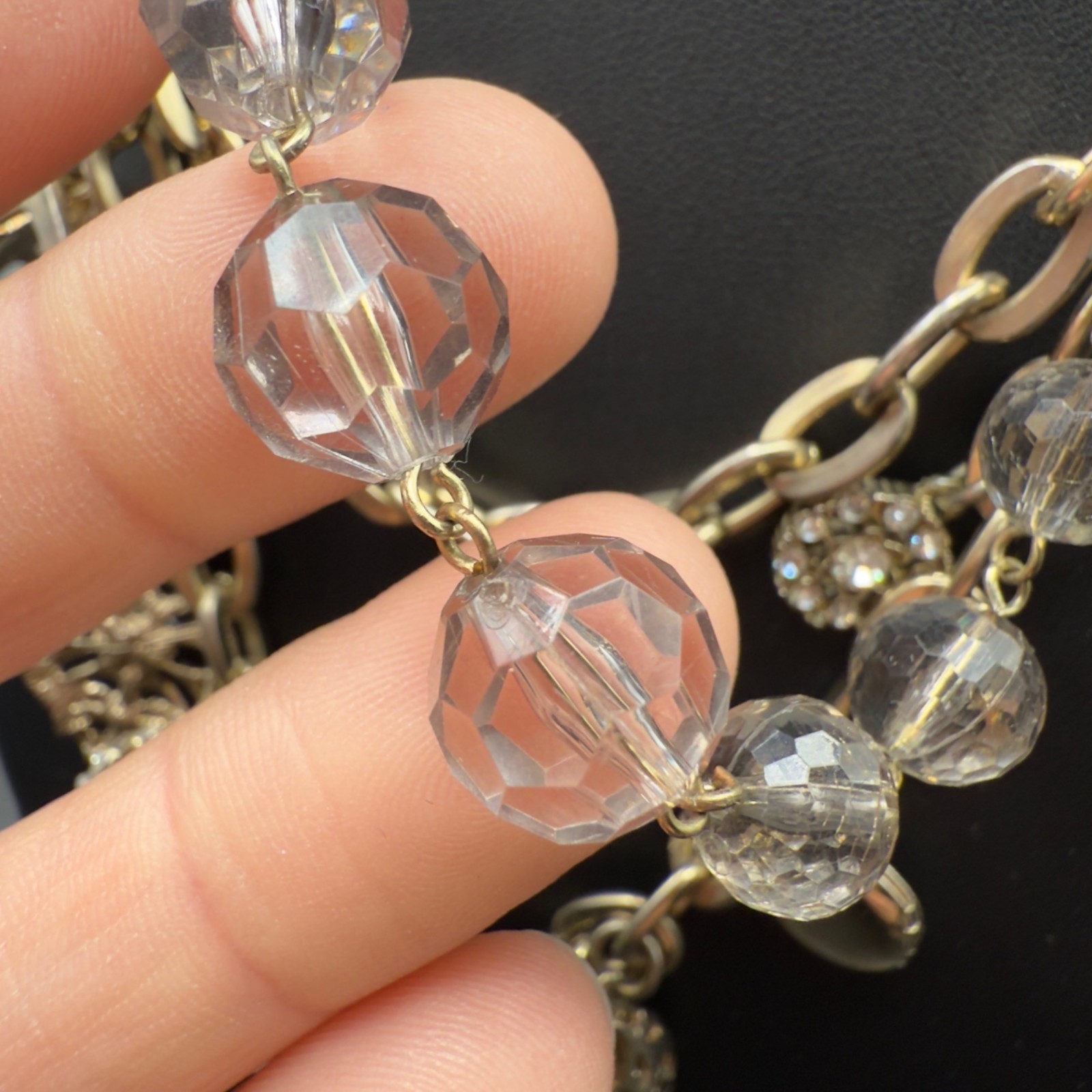 Multi Layer Gold Tone Statement Necklace Charms L… - image 14