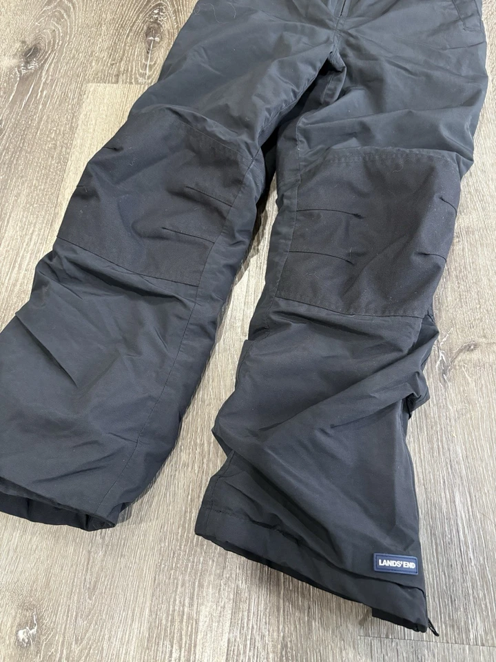EUC Lands End Squall Iron Knee Snow Bibs Size 10 Black Pants Youth Girls Boys - Image 3 of 4