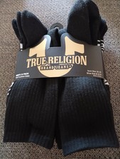 NEW TRUE RELIGION MENS 10 PACK HALF CUSHION CREW SOCKS 10-13 SHOE SIZE 8-12,LOOK