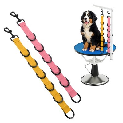 Dog Grooming Loop Restraint Leash with 6 Black D-RingPink/Yellow 2Pcs