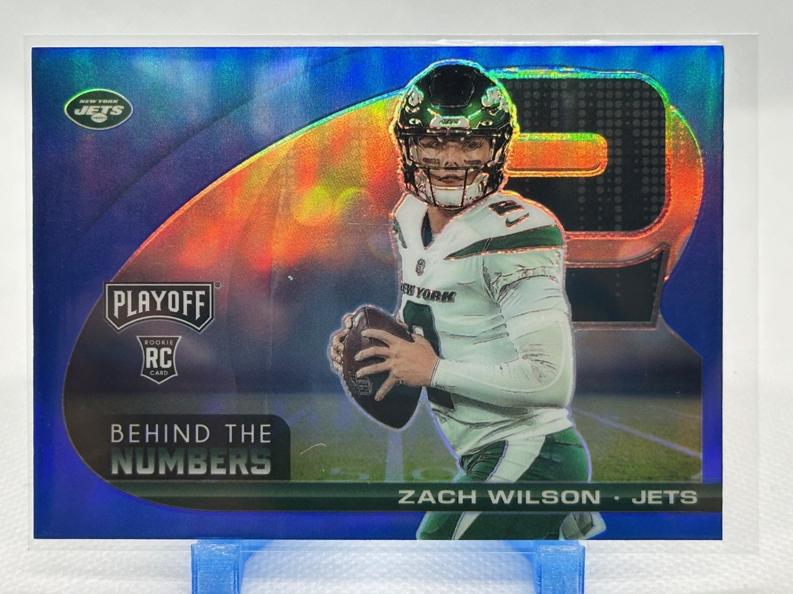 Zach Wilson Panini Playoff Behind the Numbers #BTNZWI Blue
