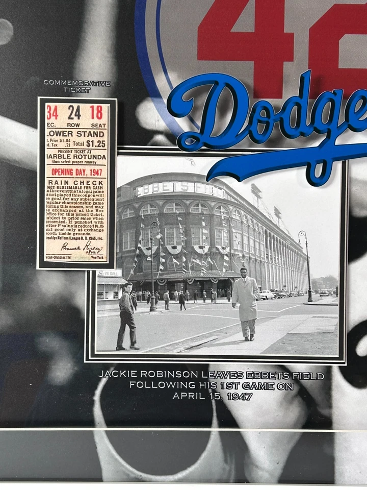 Jackie Robinson Laser Signature Brooklyn Dodgers Debut Framed Collage - Image 3 of 3