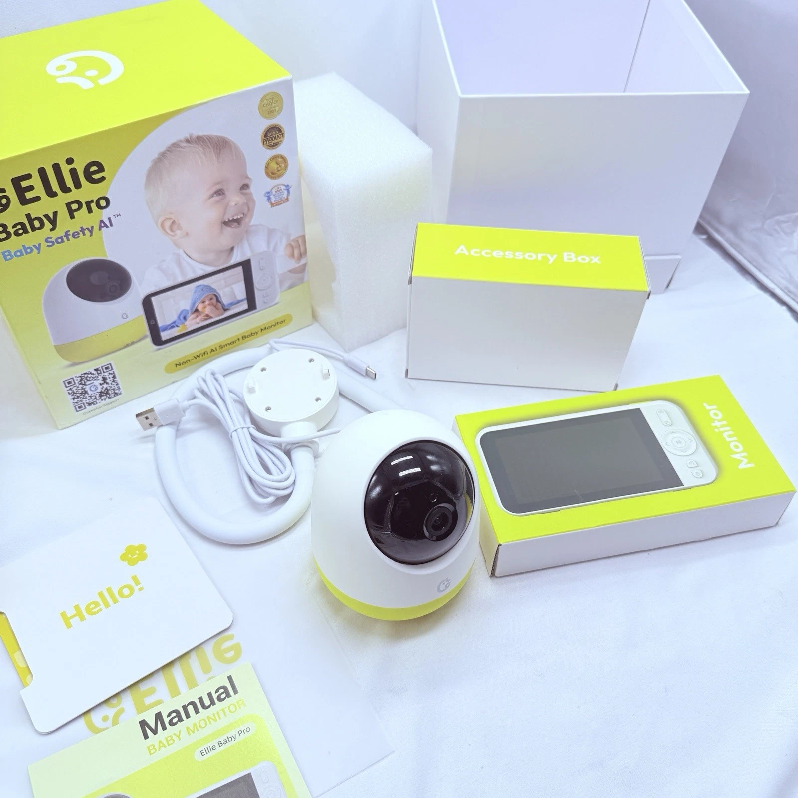 Ellie Pro Baby Monitor with Camera and Audio,5'' IPS 2K UHD Resolution,6000Mah B