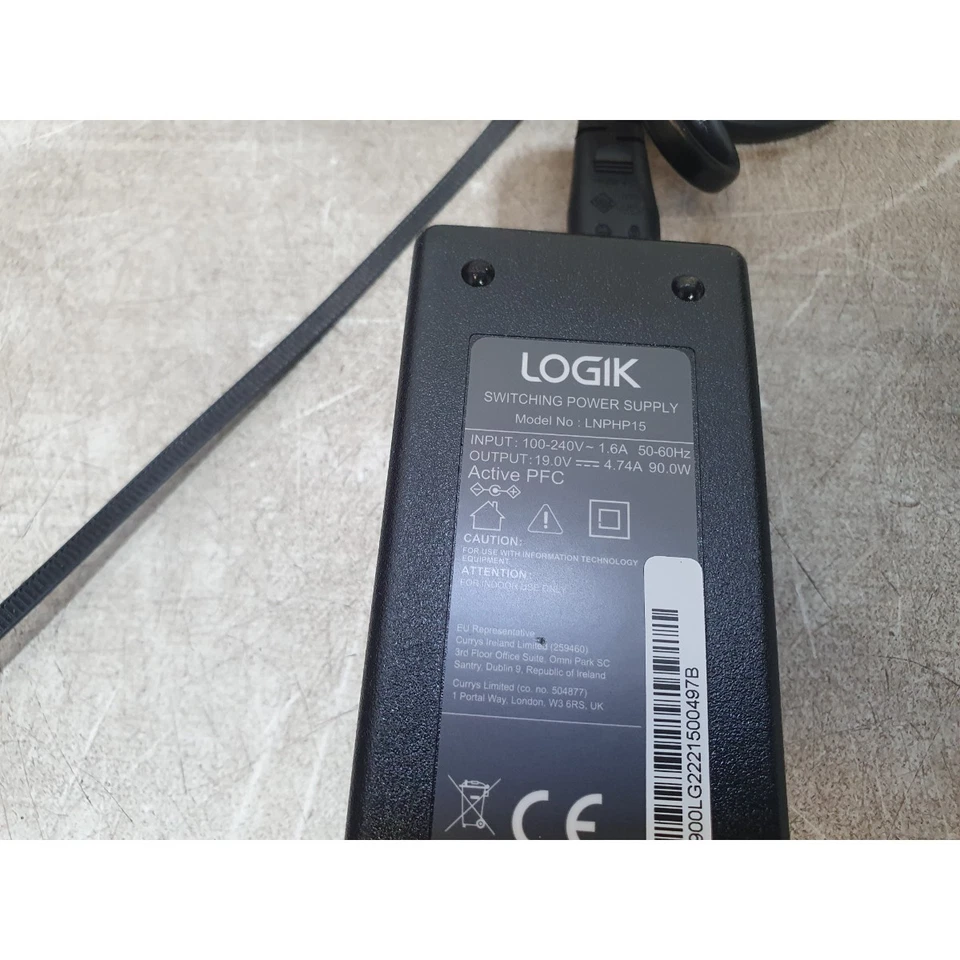 Logik LNPHP15 Switching Power Supply AC Adapter Black 19-V 4.74Amp for HP Laptop - Image 2 of 4