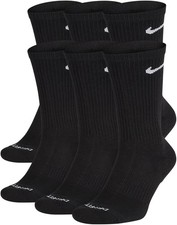 Nike Everyday Plus Dri-FIT Cushioned Crew Athletic Socks 6-Pack Wmn:10-13 M:8-12