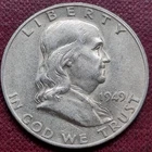 1949 D Franklin Half Dollar 50c Silver High Grade AU - UNC #97393