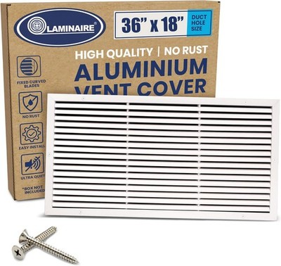 AC Laminaire Aluminum Return Air Grille 36x18 Duct Rustproof Fixed Blades