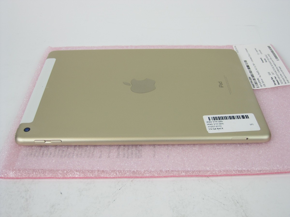 Apple iPad 5th Gen A1823 2017 2GB 16.7.12 Gold 32GB WiFi +Cellular