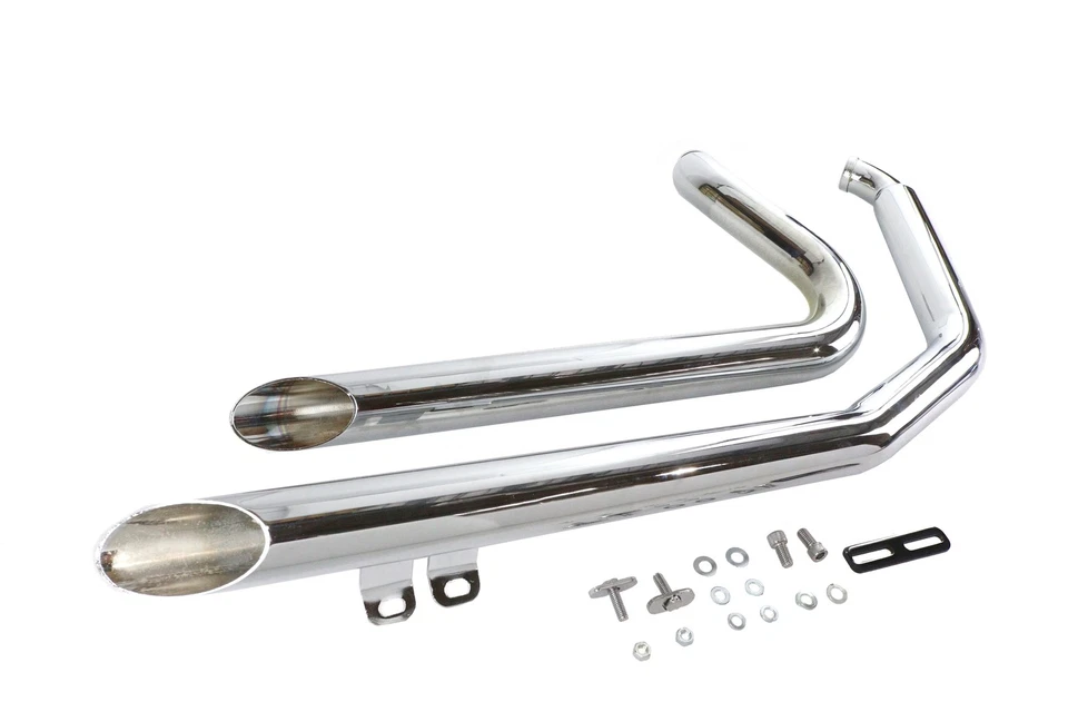 Juego de tubos de arrastre de escape Wyatt Gatling Down Slash Shorty para Harley Davidson Foto 3 de 4