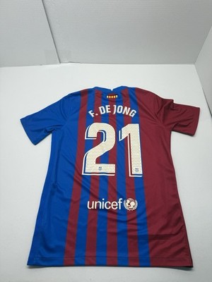 Nike FC Barcelona 2021-22 Home Jersey - Authentic Version Size XL Kids F.Dejong