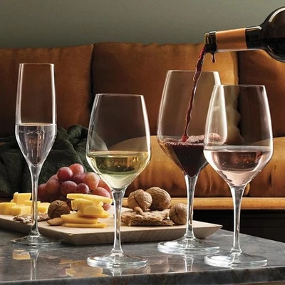 QUEENSWAY HOME & DINING Pasabahce Stemmed Wine Glasses Champagne Prosecco Flutes Cocktail Dinner Party