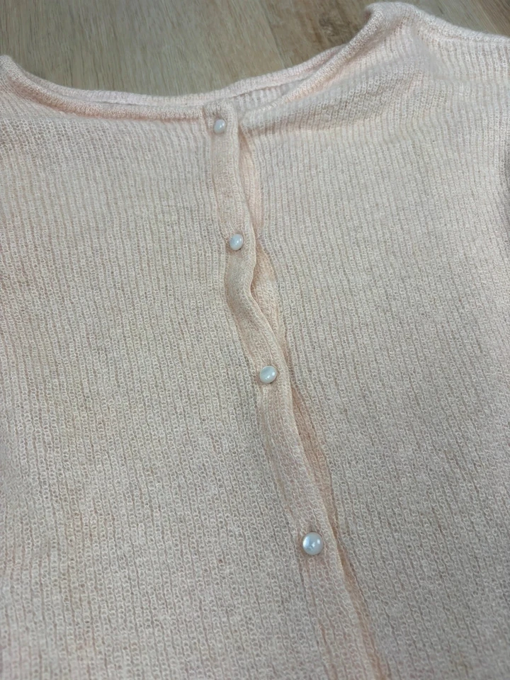 Gilet Cardigan Maille Gaspard Sézane Rose Poudré Mohair Alpaga - Photo 4/4