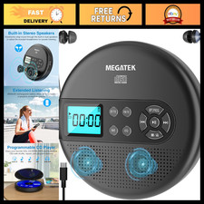 Portable Bluetooth CD Player with FM Transmitter, USB, RX/TX - Compact Music Pla