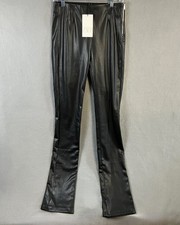 Zara Women's High-Rise Leather Leggings Size M 28x36 Black NWT