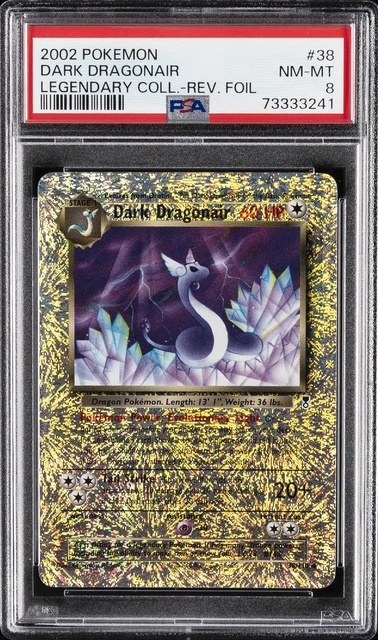 2002 POKEMON LEGENDARY COLLECTION #38 DARK DRAGONAIR-REVERSE FOIL PSA 8