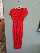 Rolla Coster Solid Red Wrap Dress Junior Size Medium
